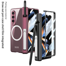 Load image into Gallery viewer, Magnetic Magsafe Wireless Charge Electroplated Pen Box Bracket Phone Case For Samsung Galaxy Z Fold 4 5G - mycasety2023 Mycasety
