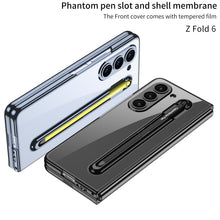 Cargar imagen en el visor de la galería, Transparent Electroplating Protective Phone Case With Pen Tray Shell and Film For Samsung Galaxy Z Fold6
