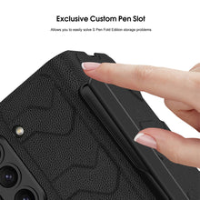 Carregar imagem no visualizador da galeria, Luxurious Leather Cover Shockproof Phone Case With Screen Protector and Pen Slot For Samsung Galaxy Z Fold6
