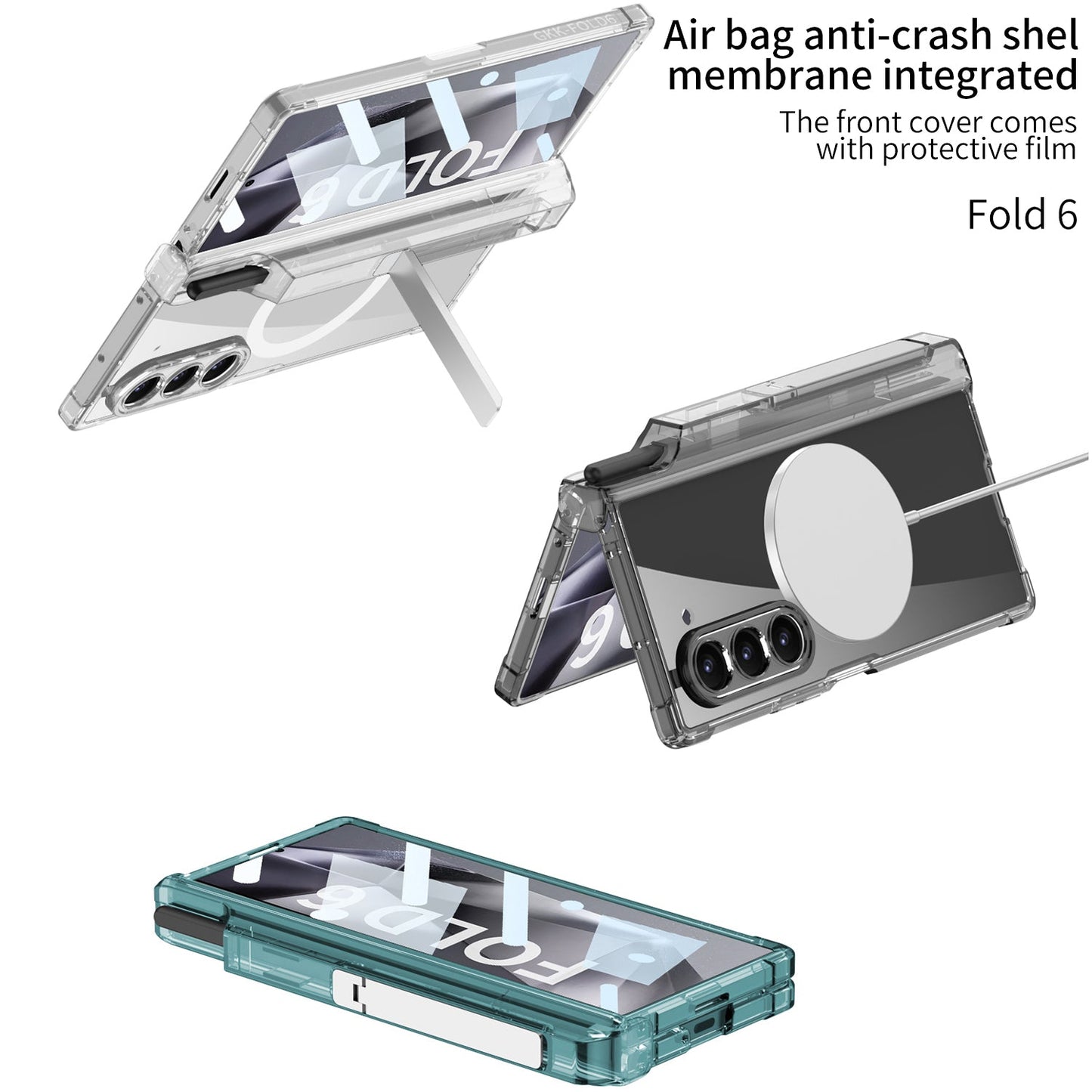 Magnetic Shockproof Phone Case With Screen Glass Protector & Pen Box Hinge For Galaxy Z Fold 6/5