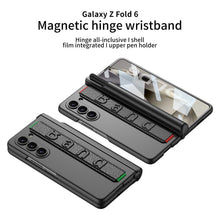 Load image into Gallery viewer, Magnetic Hinge Pen Box Shockproof Phone Case With Screen Protector &amp; Wristband For Galaxy Z Fold6
