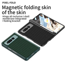 Load image into Gallery viewer, Magnetic All-inclusive Woven Pattern Case With Tempered Film For Google Pixel Fold With Damped Folding Bracket - mycasety2023 Mycasety
