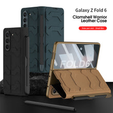 Carregar imagem no visualizador da galeria, Luxurious Leather Cover Shockproof Phone Case With Screen Protector and Pen Slot For Samsung Galaxy Z Fold6
