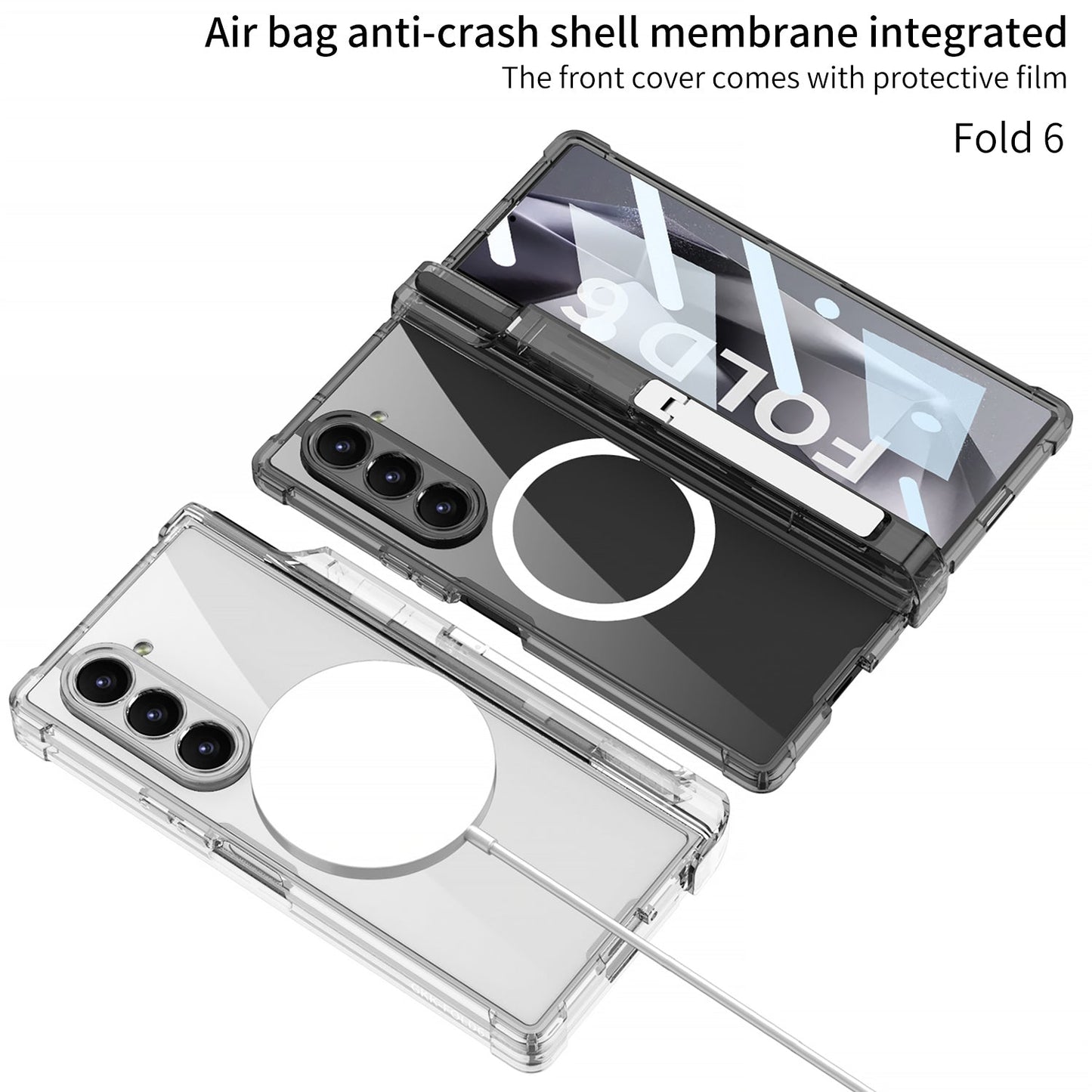 Magnetic Shockproof Phone Case With Screen Glass Protector & Pen Box Hinge For Galaxy Z Fold 6/5