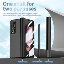 Load image into Gallery viewer, Luxury Magnetic Hinge Pen Holder Full Protection Case For Samsung Galaxy Z Fold3 Fold4 5G With Tempered Glass Film - Mycasety Mycasety
