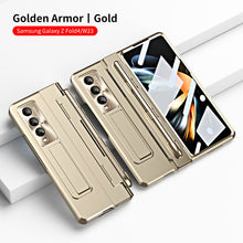 Load image into Gallery viewer, Golden Armor Hinge Magnetic Bracket Protective Phone Case With Front Protection Film For Samsung Galaxy Z Fold5 Fold4 Fold3 - Mycasety Mycasety
