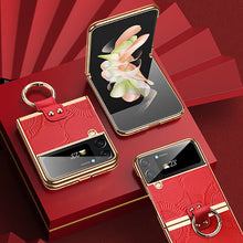 Load image into Gallery viewer, Genuine Leather Folding Phone Case For Samsung Galaxy Z Flip 5/4/3 - Mycasety Mycasety
