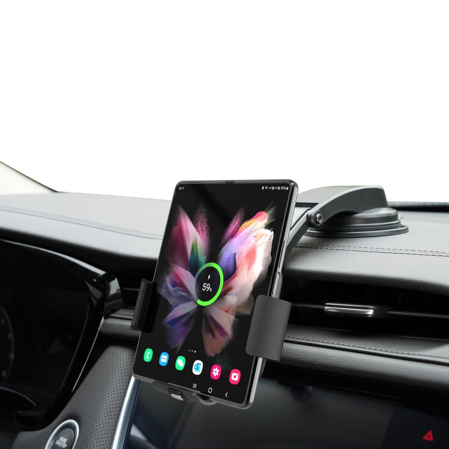 15W Intelligent Automatic Sensor Dual Charging Car Holder Charger For Samsung Galaxy Z Fold5 Fold4 Fold3 5G - Mycasety Mycasety