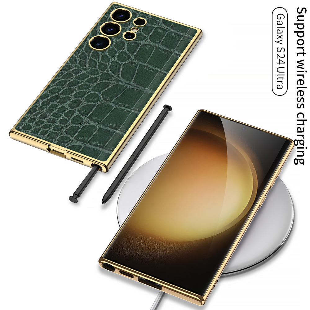 Electroplated Leather Soft Case For Samsung Galaxy S24Ultra S24Plus S24