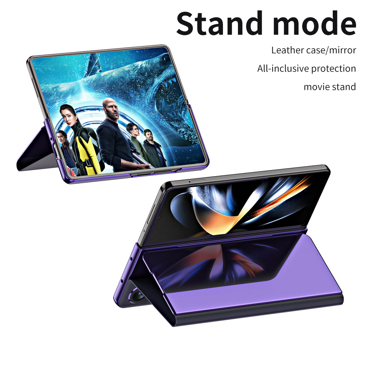 Smart Mirror Clear View Flip Case Luxury Magnetic Leather Kickstand Shockproof Cover For Galaxy Z Fold 7/6/5/4/3