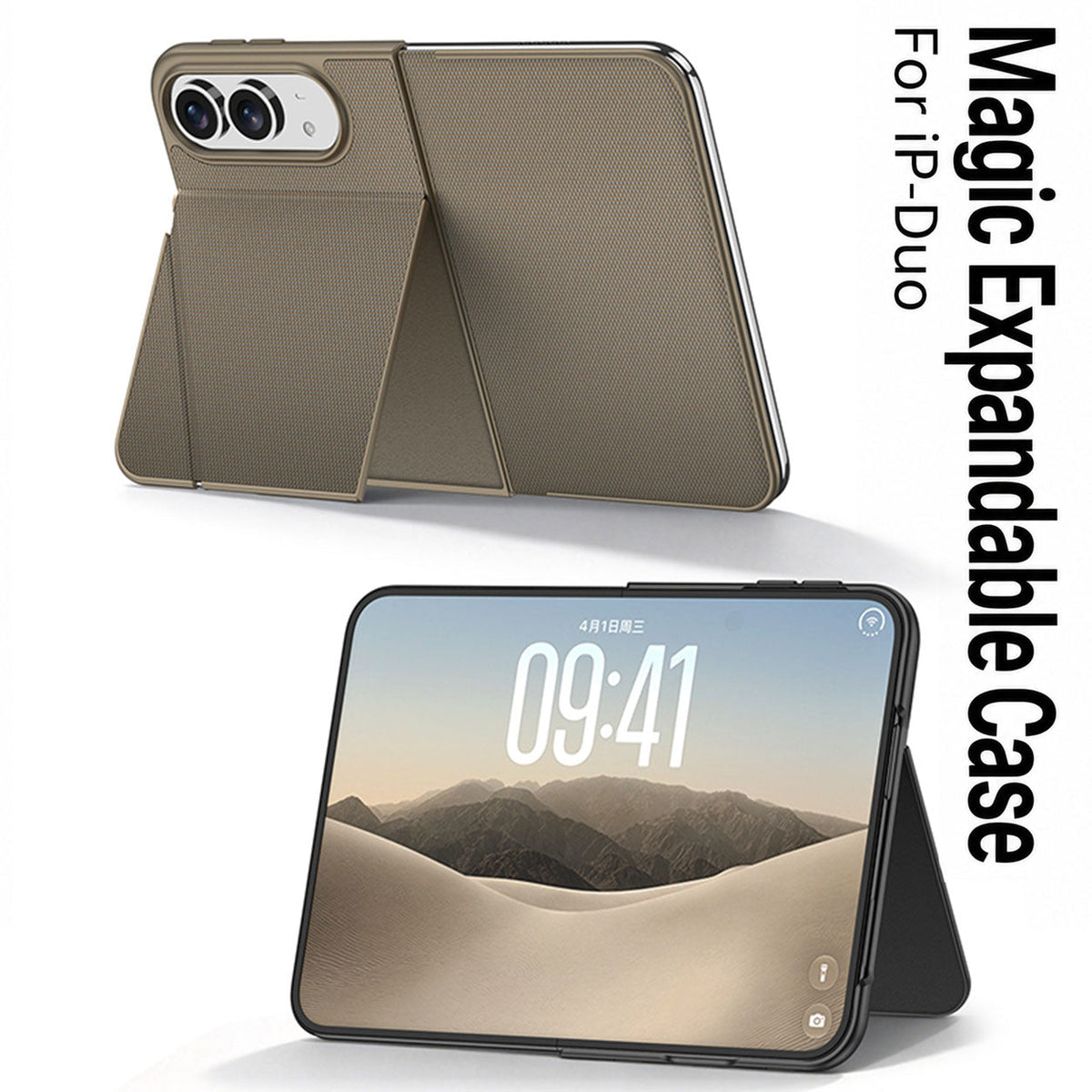 iPhone Duo | Magnetic Flip Phone Case with Expandable Cover & Built-in Folding Stand | 50% OFF