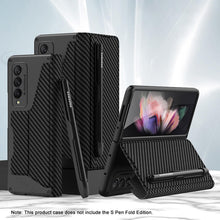 Load image into Gallery viewer, Leather Pen Holder Armor Back Case For Samsung Galaxy Z Fold3 Fold4 5G - Mycasety Mycasety
