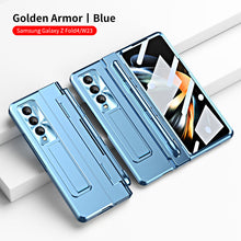 Load image into Gallery viewer, Golden Armor Hinge Magnetic Bracket Protective Phone Case With Front Protection Film For Samsung Galaxy Z Fold5 Fold4 Fold3 - Mycasety Mycasety
