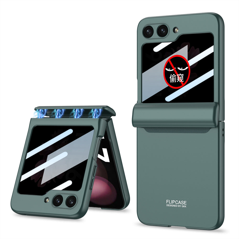 Magnetic Hinge Samsung Galaxy Z Flip5 Flip6 Full Coverage Phone Case with Front Screen Protector