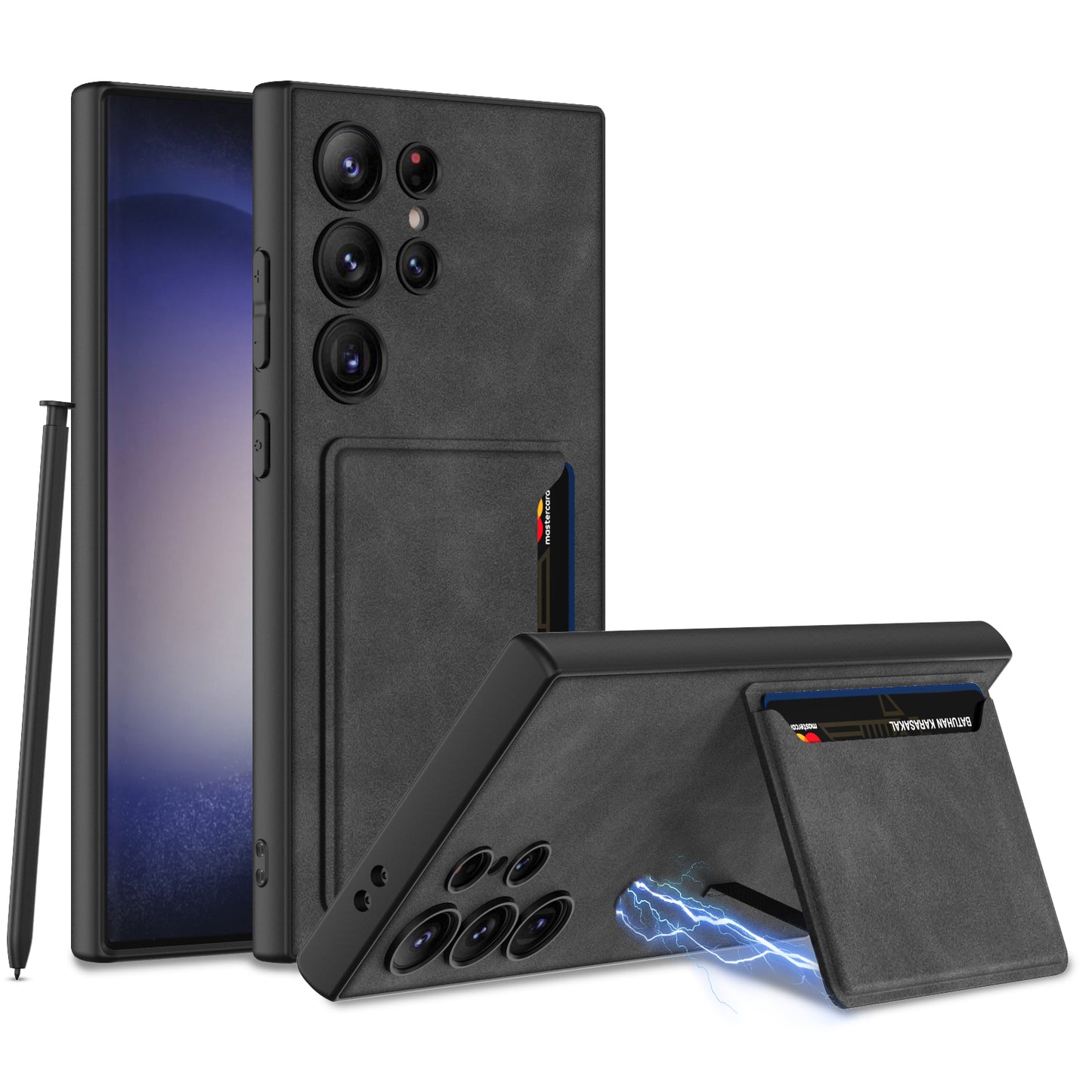 Leather Cardholder Case For Samsung S24Ultra S24Plus S24