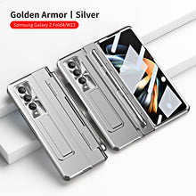 Load image into Gallery viewer, Golden Armor Hinge Magnetic Bracket Protective Phone Case With Front Protection Film For Samsung Galaxy Z Fold5 Fold4 Fold3 - Mycasety Mycasety
