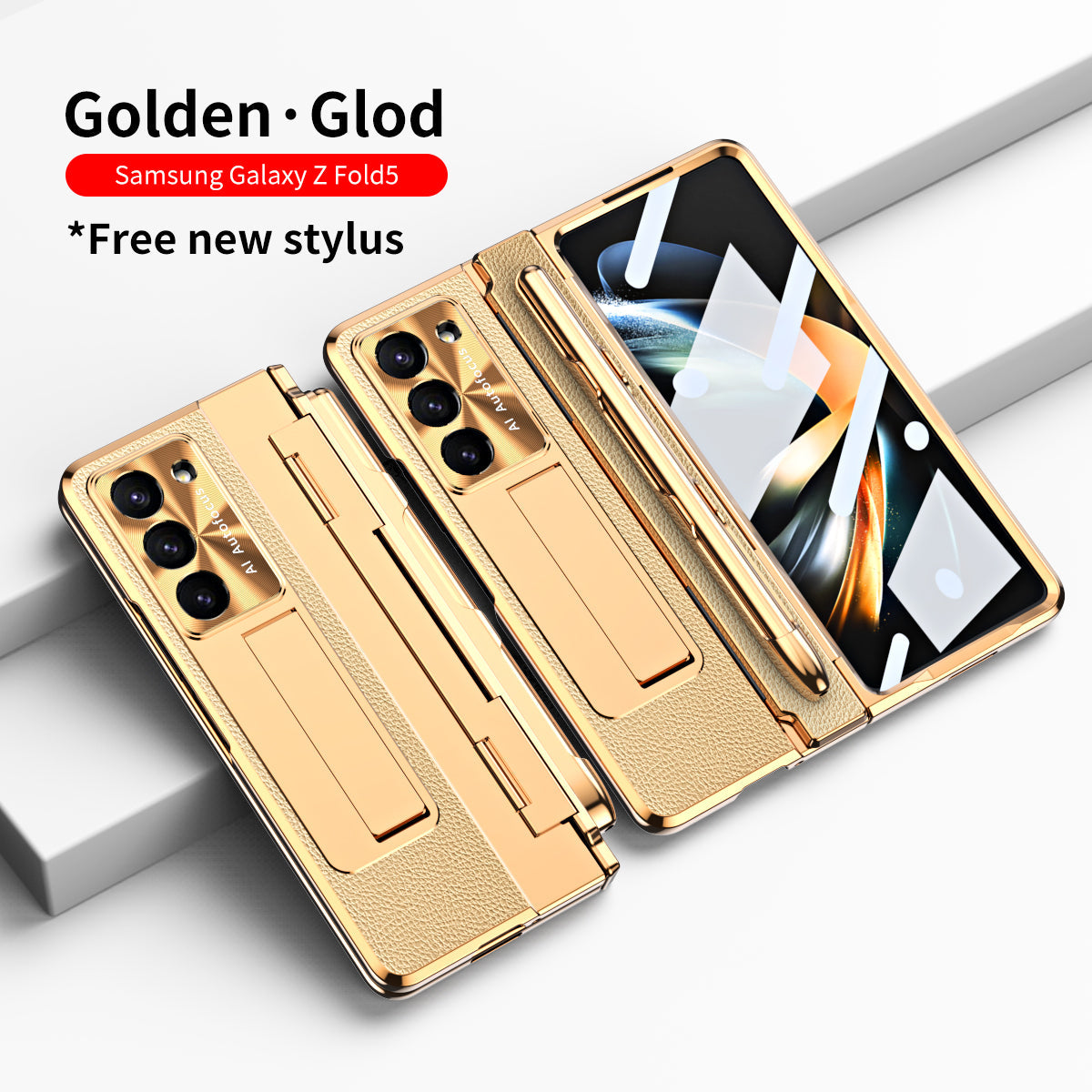 Armor Electroplated Anti-fall Protective Phone Case For Samsung Galaxy Z Fold3/4/5 With Back Screen Glass - Mycasety Mycasety