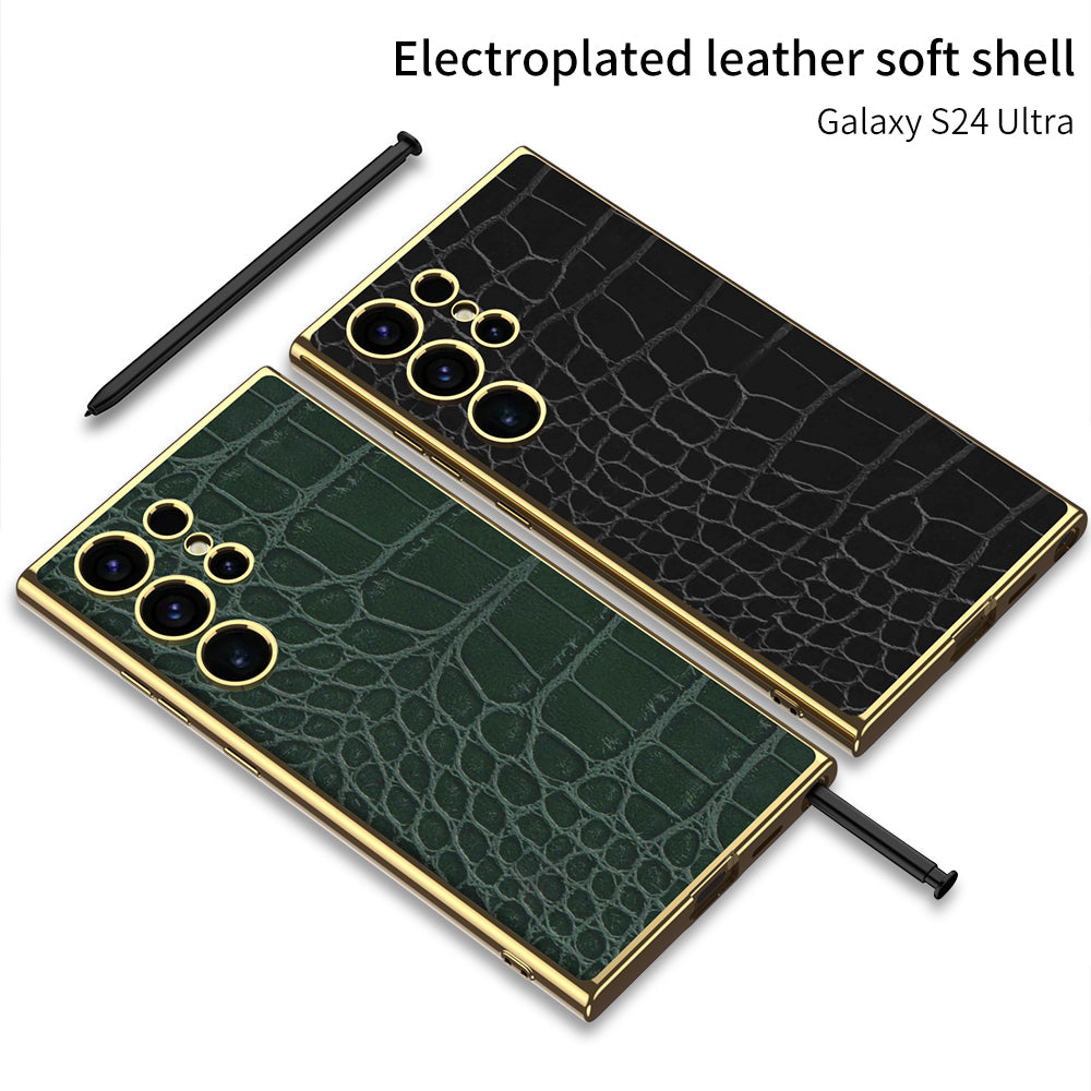 Electroplated Leather Soft Case For Samsung Galaxy S24Ultra S24Plus S24
