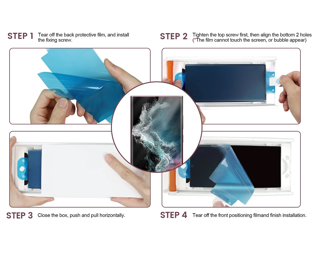 EZ-Fit Screen Protector Film with Installation Box for Galaxy S23Ultra / S22Ultra / 21Ultra