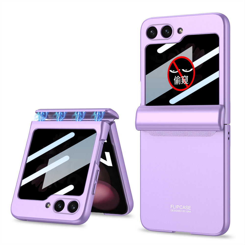 Magnetic Hinge Samsung Galaxy Z Flip5 Flip6 Full Coverage Phone Case with Front Screen Protector