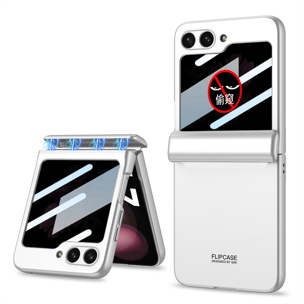 Magnetic Hinge Samsung Galaxy Z Flip5 Flip6 Full Coverage Phone Case with Front Screen Protector
