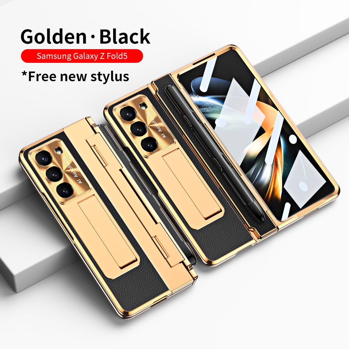 Armor Electroplated Anti-fall Protective Phone Case For Samsung Galaxy Z Fold3/4/5 With Back Screen Glass - Mycasety Mycasety