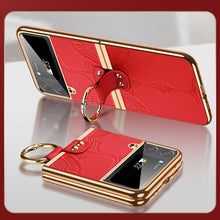 Load image into Gallery viewer, Genuine Leather Folding Phone Case For Samsung Galaxy Z Flip 5/4/3 - Mycasety Mycasety
