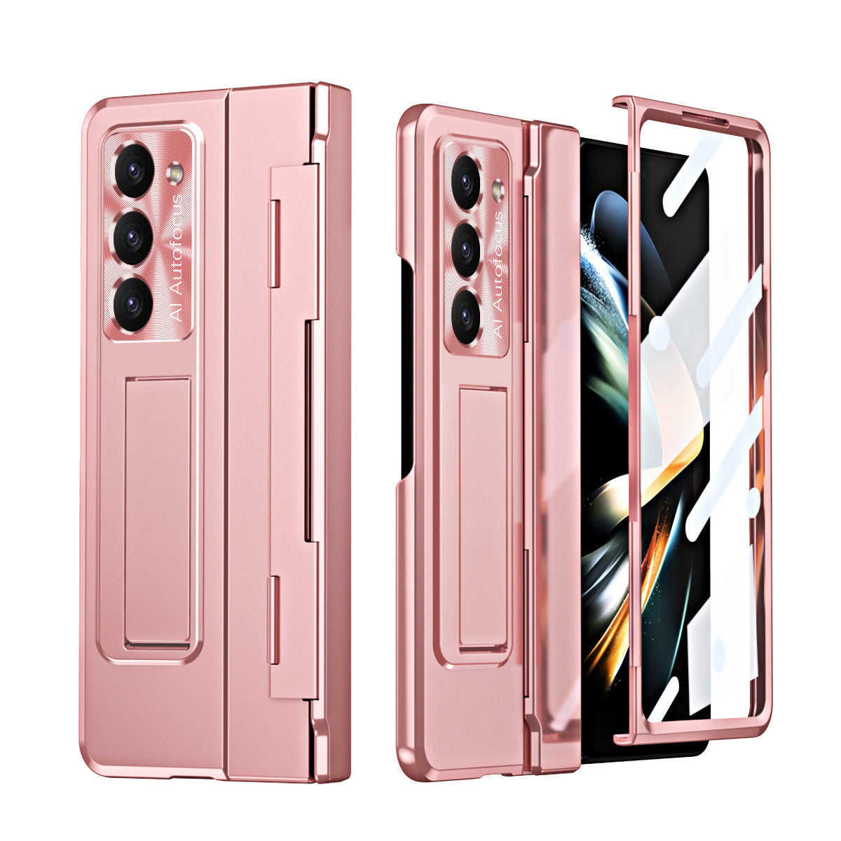 Armor Electroplated Anti-fall Protective Phone Case For Samsung Galaxy Z Fold3/4/5 With Back Screen Glass - Mycasety Mycasety