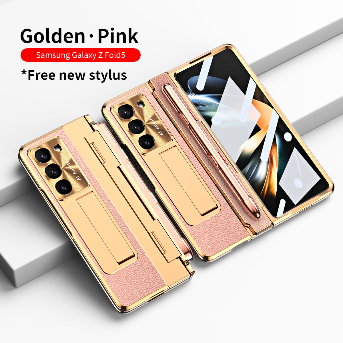 Armor Electroplated Anti-fall Protective Phone Case For Samsung Galaxy Z Fold3/4/5 With Back Screen Glass - Mycasety Mycasety