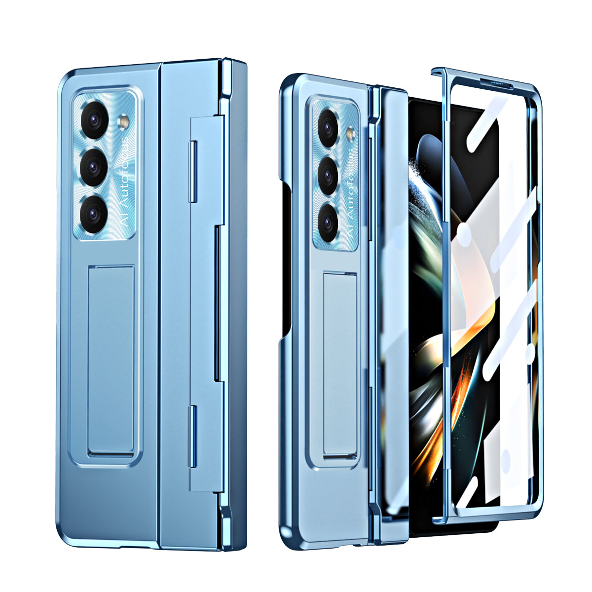 Armor Electroplated Anti-fall Protective Phone Case For Samsung Galaxy Z Fold3/4/5 With Back Screen Glass - Mycasety Mycasety