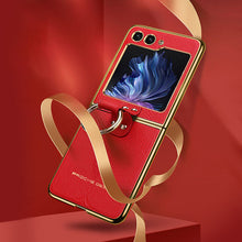 Load image into Gallery viewer, Genuine Leather Folding Phone Case For Samsung Galaxy Z Flip 5/4/3 - Mycasety Mycasety
