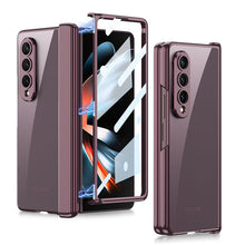 Load image into Gallery viewer, Electroplated Transparent Magnetic Hinge All-included Phone Case With Back Screen Protector For Samsung Galaxy Z Fold5 Fold4 - Mycasety Mycasety
