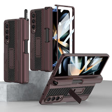 Load image into Gallery viewer, Magnetic Mech S Pen Slot Holder Case For Samsung Galaxy Z Fold4 Fold3 5G With Back Screen Protector - Mycasety Mycasety
