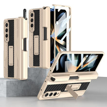 Load image into Gallery viewer, Magnetic Mech S Pen Slot Holder Case For Samsung Galaxy Z Fold4 Fold3 5G With Back Screen Protector - Mycasety Mycasety
