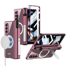 Load image into Gallery viewer, Magnetic Magsafe Wireless Charge Electroplated Pen Box Bracket Phone Case For Samsung Galaxy Z Fold 4 5G - mycasety2023 Mycasety
