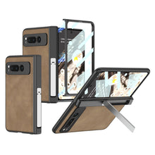 Load image into Gallery viewer, Magnetic Folding Hinge All-inclusive Leather Case With Tempered Film For Google Pixel Fold With Damped folding Bracket - mycasety2023 Mycasety
