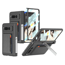 Load image into Gallery viewer, Magnetic Folding All-inclusive Leather Case With Tempered Film For Google Pixel Fold With Damped Folding Bracket &amp; Card Holder - mycasety2023 Mycasety
