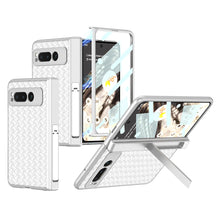 Load image into Gallery viewer, Magnetic All-inclusive Woven Pattern Case With Tempered Film For Google Pixel Fold With Damped Folding Bracket - mycasety2023 Mycasety
