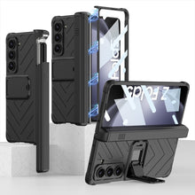 Load image into Gallery viewer, Magnetic Armor All-included Slide Pen Case With Back Screen Glass Hinge Holder Phone Cover For Samsung Galaxy Z Fold3 Fold4 Fold5 - Mycasety Mycasety
