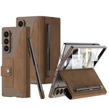 Carregar imagem no visualizador da galeria, Luxurious Suede Cover Shockproof Phone Case With Screen Protector and Pen Slot For Samsung Galaxy Z Fold6
