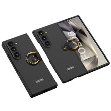 Charger l&#39;image dans la galerie, Luxury Leather Shockproof Phone Case With Ring Holder For Samsung Galaxy Z Fold6
