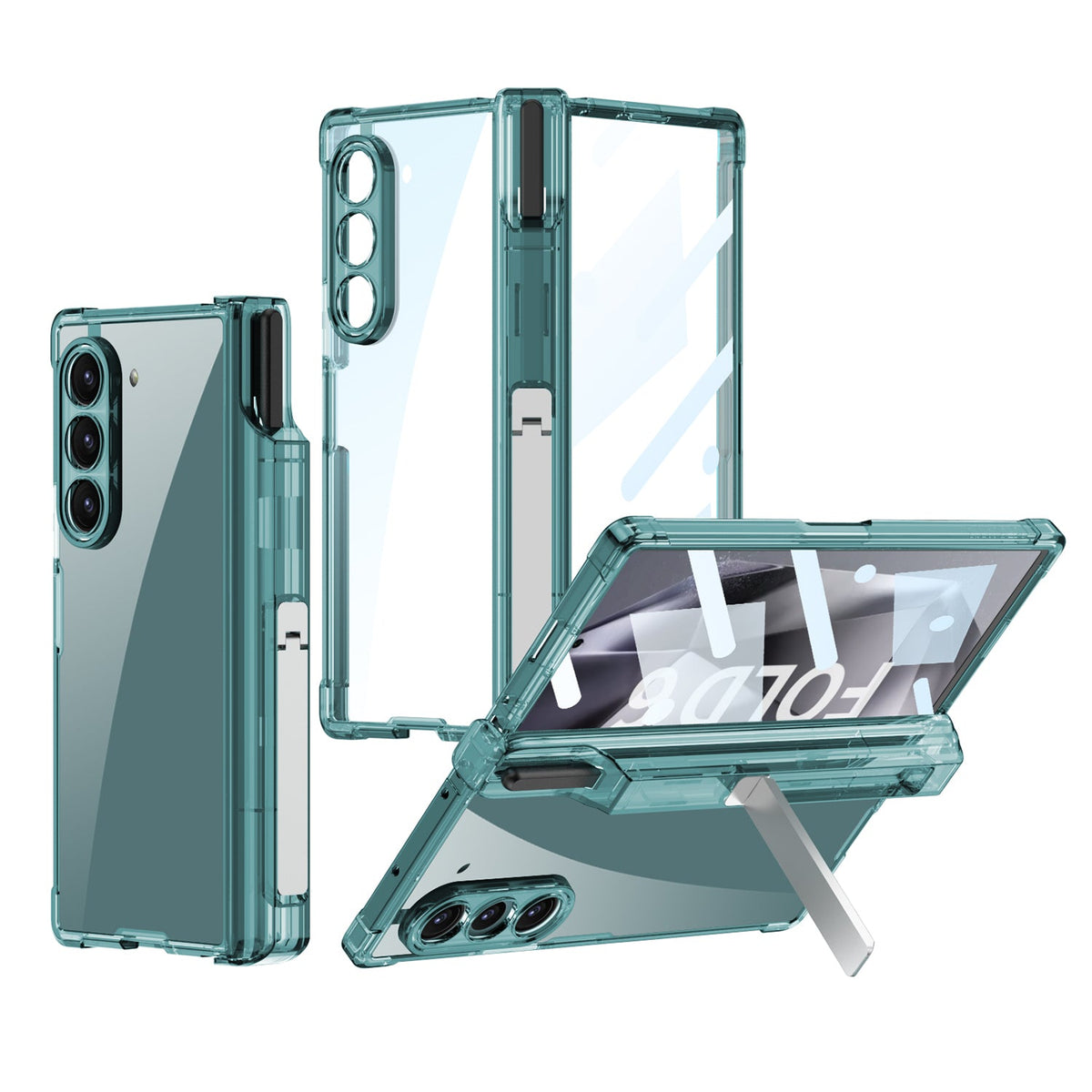 Magnetic Shockproof Phone Case With Screen Glass Protector & Pen Box Hinge For Galaxy Z Fold 6/5
