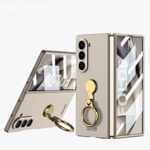 Carregar imagem no visualizador da galeria, Luxury Shockproof Phone Case With Gold Ring Holder For Samsung Galaxy Z Fold 6
