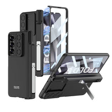 Carregar imagem no visualizador da galeria, Magnetic Hinge Pen Box Shockproof Phone Case With Screen Protector &amp; Lens Slide Protector For Galaxy Z Fold 6/5/4
