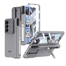 Carregar imagem no visualizador da galeria, Magnetic Hinge Pen Box Shockproof Phone Case With Screen Protector &amp; Lens Slide Protector For Galaxy Z Fold 6/5/4
