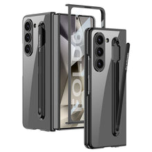 Load image into Gallery viewer, Transparent Electroplating Protective Phone Case With Pen Tray Shell and Film For Galaxy Z Fold6
