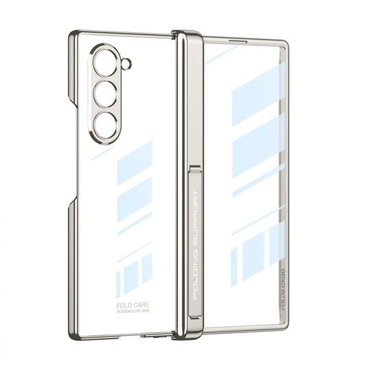 Transparent Magnetic Hinge Bracket Shockproof Phone Case With Screen Protector For Galaxy Z Fold 6/7