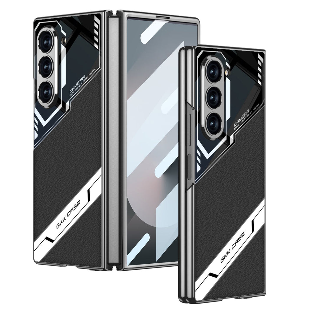 SPORTS DESIGN | Cyberpunk Leather Shockproof Phone Case With Screen Protector For Galaxy Z Fold6