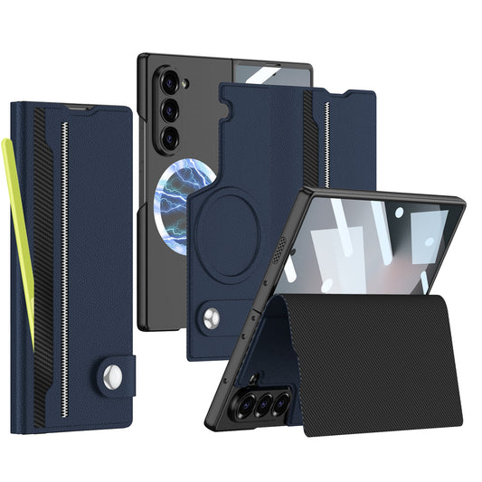 Magnetic Flip Leather Cover Card Holder Anti-Fall Shockproof Phone Case For Galaxy Z Fold 7/6/5
