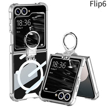 Carregar imagem no visualizador da galeria, Airbag Anti-fall Transparent Galaxy Z Flip6 / Flip5 / Flip4 Case with Ring Holder
